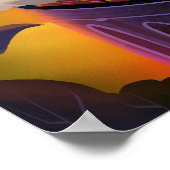 De stoomtrein reist over de brug in Schotland. Poster (Hoek)