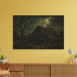 De storm binnen: veerkracht in de grensgebied canvas afdruk
