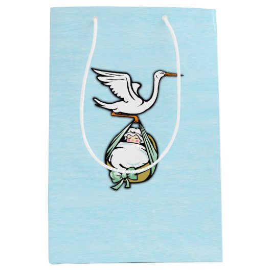 De storm draagt een babyjongen blauw medium cadeauzakje (Voorkant)