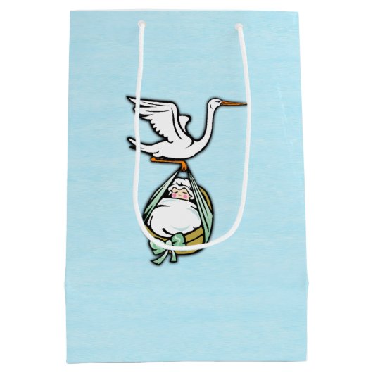 De storm draagt een babyjongen blauw medium cadeauzakje (Achterkant)