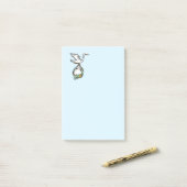 De storm draagt een babyjongen post-it® notes (Op bureau)