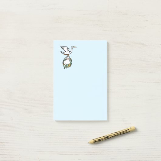 De storm draagt een babyjongen post-it® notes (Op bureau)