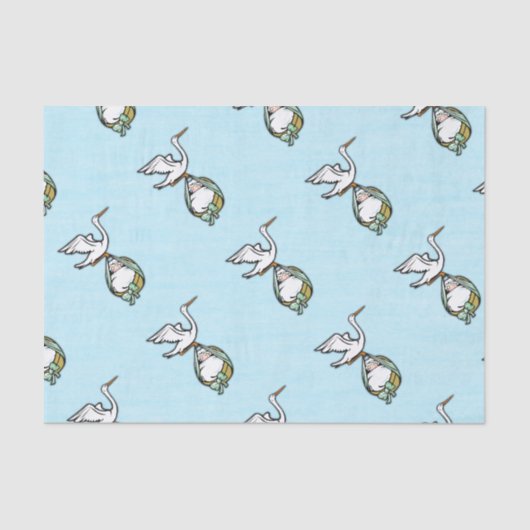 De storm draagt een babyjongen tissuepapier (Voorkant)