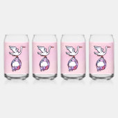 De storm draagt een babymeisje blikvorm glas (Voorkant)