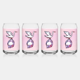 De storm draagt een babymeisje blikvorm glas