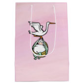 De storm draagt een babymeisje medium cadeauzakje (Achterkant)