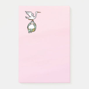 De storm draagt een babymeisje post-it® notes