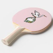 De storm draagt een babymeisje tafeltennisbatje (Voorkant Gekanteld)