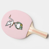 De storm draagt een babymeisje tafeltennisbatje (Zijkant)