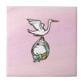 De storm draagt een babymeisje tegeltje (Voorkant)