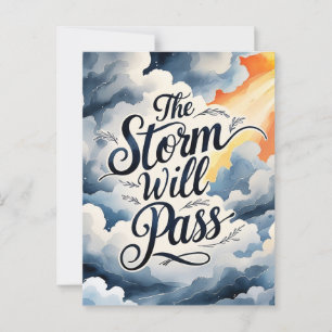 "De storm gaat voorbij" aanmoedigingskaart Briefkaart