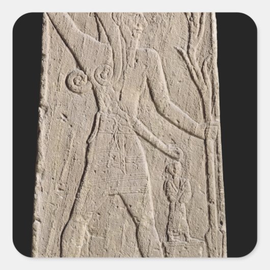 De storm-god Baal met een schroefdop Vierkante Sticker (Voorkant)