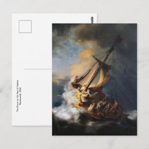 De Storm op het Meer van Galilea door Rembrandt Po Briefkaart