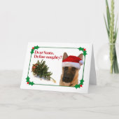 De stoute Duitse herder kerstkaart Kaart (Voorkant)