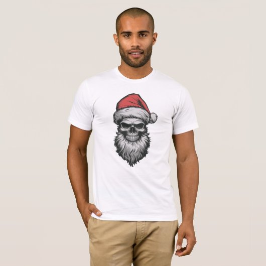 De stoute kant van de kerstman, heel enge kerst t-shirt (Voorkant volledig)