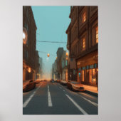 De straat in de stad | AI Art Poster (Voorkant)