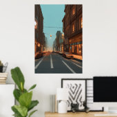 De straat in de stad | AI Art Poster (Thuiskantoor)