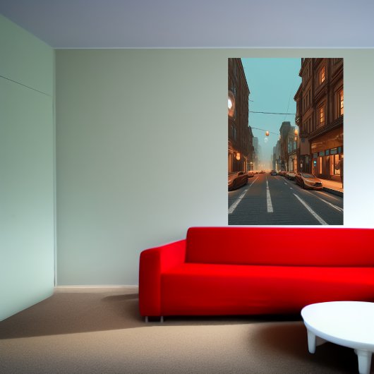 De straat in de stad | AI Art Poster