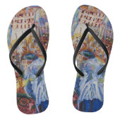 De straat komt het huis binnen - Umberto Boccioni Teenslippers (Voetbed)