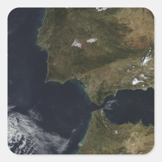 De Straat van Gibraltar Vierkante Sticker (Voorkant)