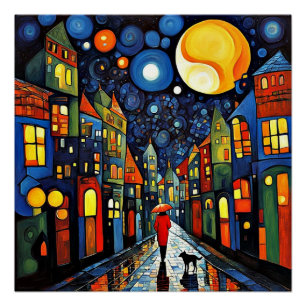 De straat van vele kleuren perfect poster