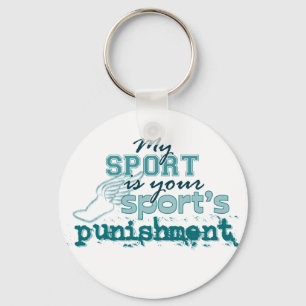De straf van je sport (blauwgroen) sleutelhanger