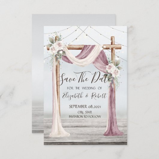 De stralen van het havenkoord sparen de Datum Save The Date (Voorkant / Achterkant)