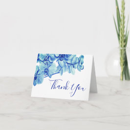 De stralende Blauwe Orchideeën Bloemen danken u Bedankkaart