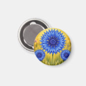 De Stralende Bloemblauwbloem Magneet (Voorkant / Achterkant)