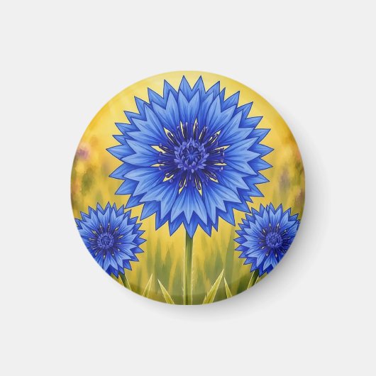 De Stralende Bloemblauwbloem Magneet (Voorkant)