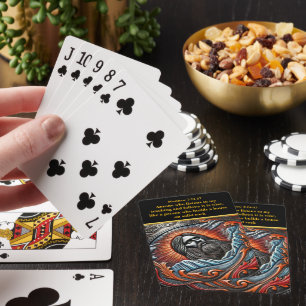 De stralende Christus over pieken Pokerkaarten