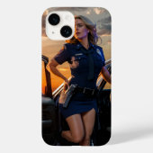 De stralende dame agent Case-Mate iPhone case (Achterkant)