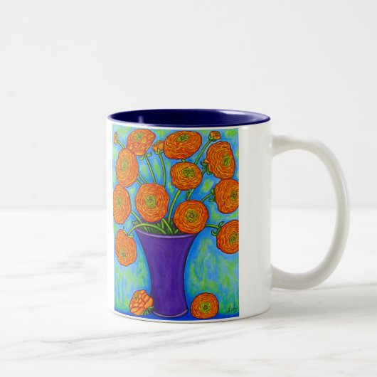 De stralende Ranunculus Mok van de Koffie (Rechts)