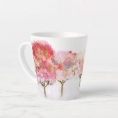 De stralende rode koffiebeker van de winter latte mok (Linkerhoek)