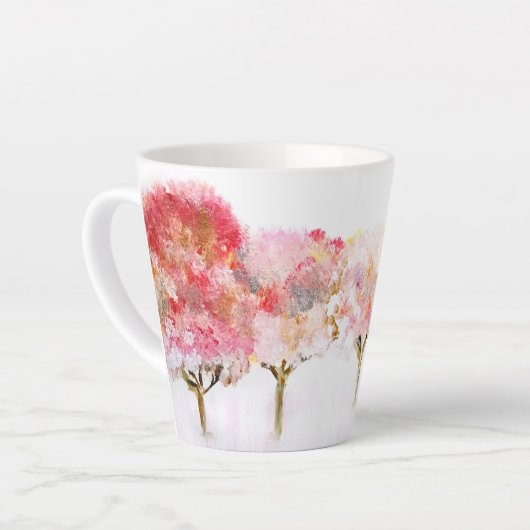 De stralende rode koffiebeker van de winter latte mok (Linkerhoek)