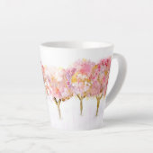 De stralende rode koffiebeker van de winter latte mok (Rechterhoek)