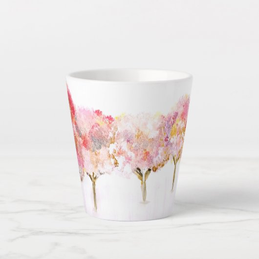 De stralende rode koffiebeker van de winter latte mok (Voorkant)