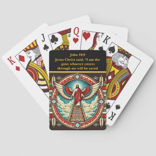 De stralende roep van Jezus naar de hemel Pokerkaarten (Achterkant)