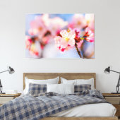 De stralende schoonheid van roze Sakura bloemen Canvas Afdruk (Insitu (Slaapkamer))