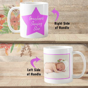 De stralende ster van oma Roze pasgeboren babyfoto Koffiemok