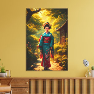 De straling van een kimono canvas afdruk