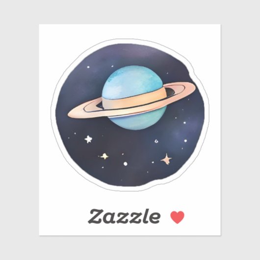 De straling van Saturnus in de Waterverf Sticker (Vel)