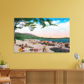 De strand scène in Carmel, Californië Canvas Afdruk (Insitu (Woonkamer))