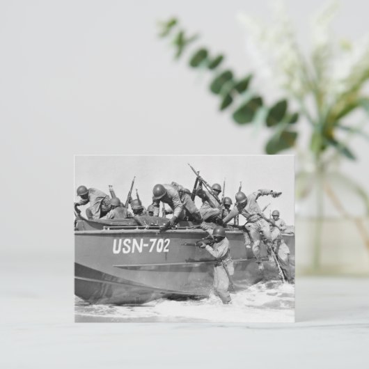 De strand van 1940 vormgeven briefkaart (Staand voorkant)