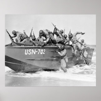 De strand van 1940 vormgeven poster