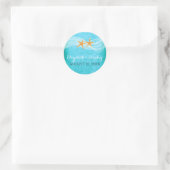 De strandbruiloft van Starfish pair Save the Date Ronde Sticker (Tas)