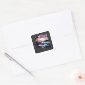 De strandreis vierkante sticker (Envelop)