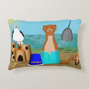 De strandvakantie van Oliver de Otter Accent Kussen