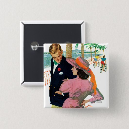 De strategie van de liefde vierkante button 5,1 cm (Voorkant /achterkant)