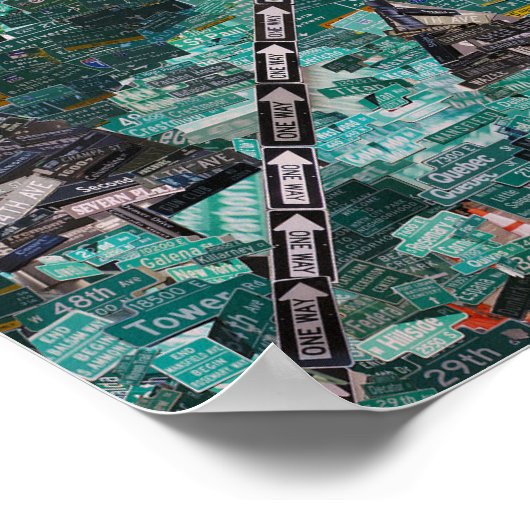 De straten van Denver collage 36x24 Poster (Hoek)